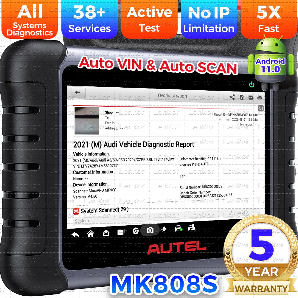 Autel MaxiCOM MK808S MX808S Diagnostic 2025 Autel Scanner Service Active Test