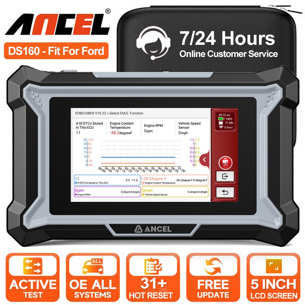 ANCEL DS160 OBD2 Bidirectional Scan Tool Car All Systems Diagnostic Scanner Tool