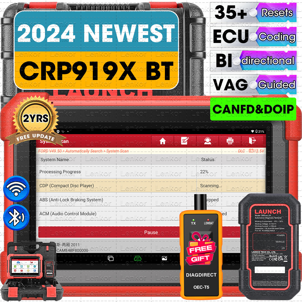 LAUNCH X431 CRP919XBT OBD2 Scanner All System Bidirectional Scan Tool ECU Coding