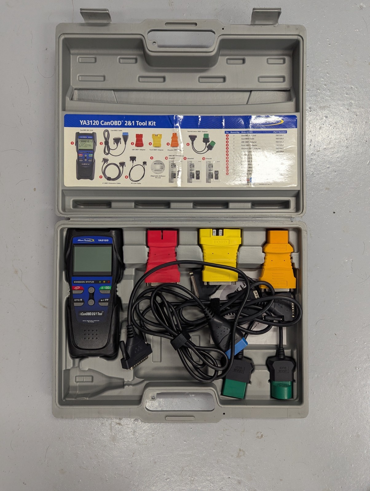 Blue-Point YA3120 CAN OBD2&1 Scan Tool Kit Working RARE