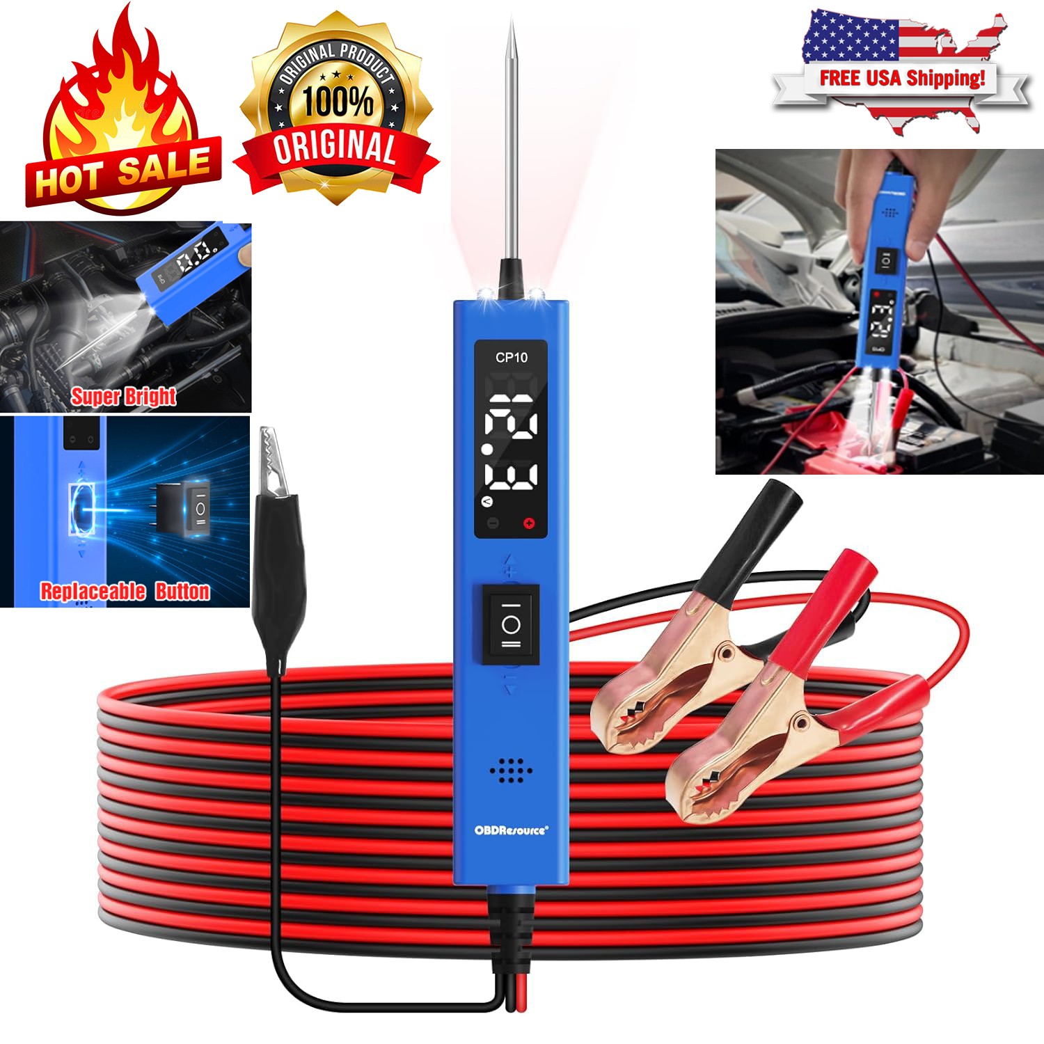 3.5-36V Digital Automotive Car Power Circuit Electrical Tester Probe Test Light