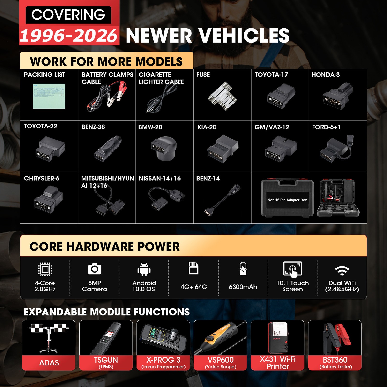 2026 LAUNCH X431 PRO 5 PAD V+ Car Diagnostic Scanner Tool Programming Key Coding