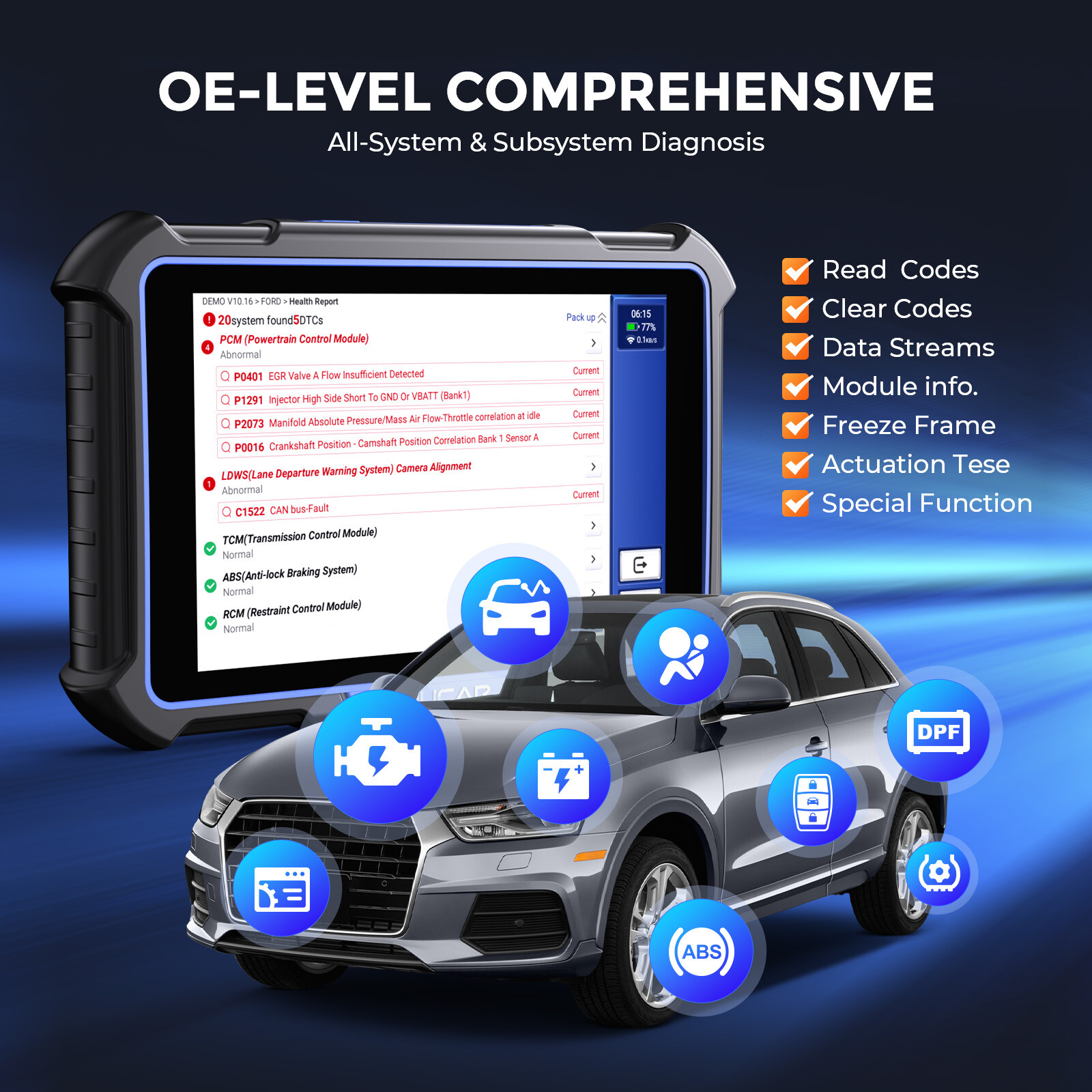MUCAR VO8 OBD2 Scanner Bidirectional E.CU Coding Auto Diagnostic34+Service USA