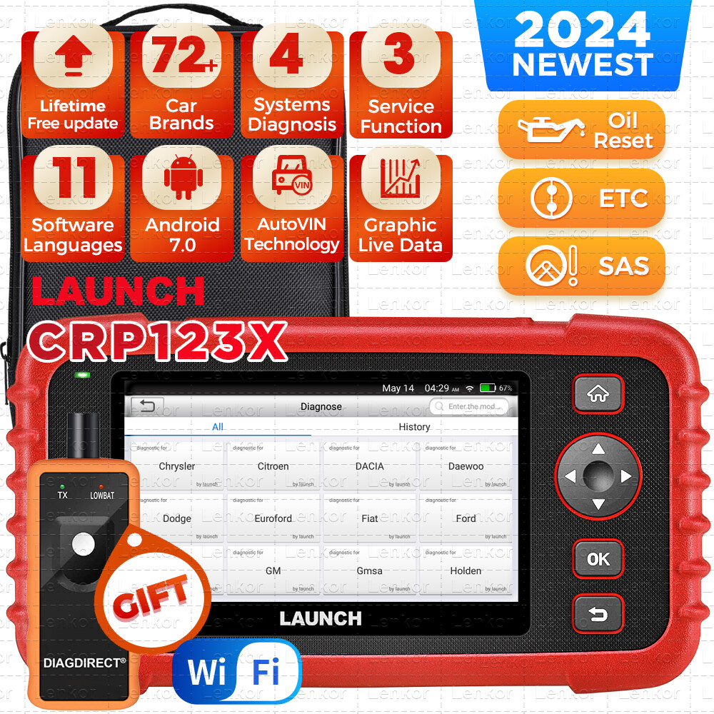 2024 New LAUNCH X431 CRP123X Pro OBD2 ABS SRS Engine Diagnostic Scanner 4 System
